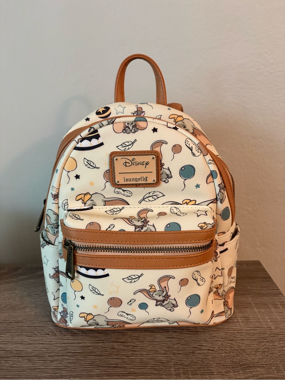 Disney Vintage Loungefly Dumbo Mini Cream Dumbo Print Backpack - Gently Used